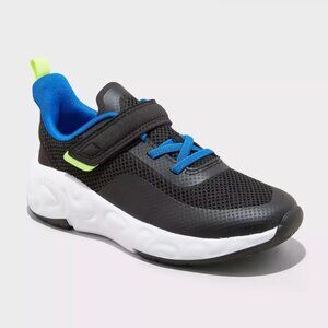 Toddler Boys' Peyton Hook & Loop Strap Lightweight Black Sneakers All In Motion